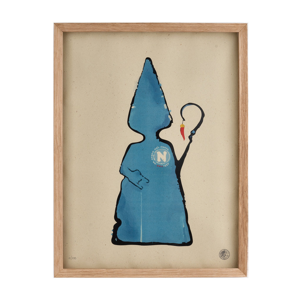 San GennHope- grafica d'autore Special G numerata con cornice artigianale italiana