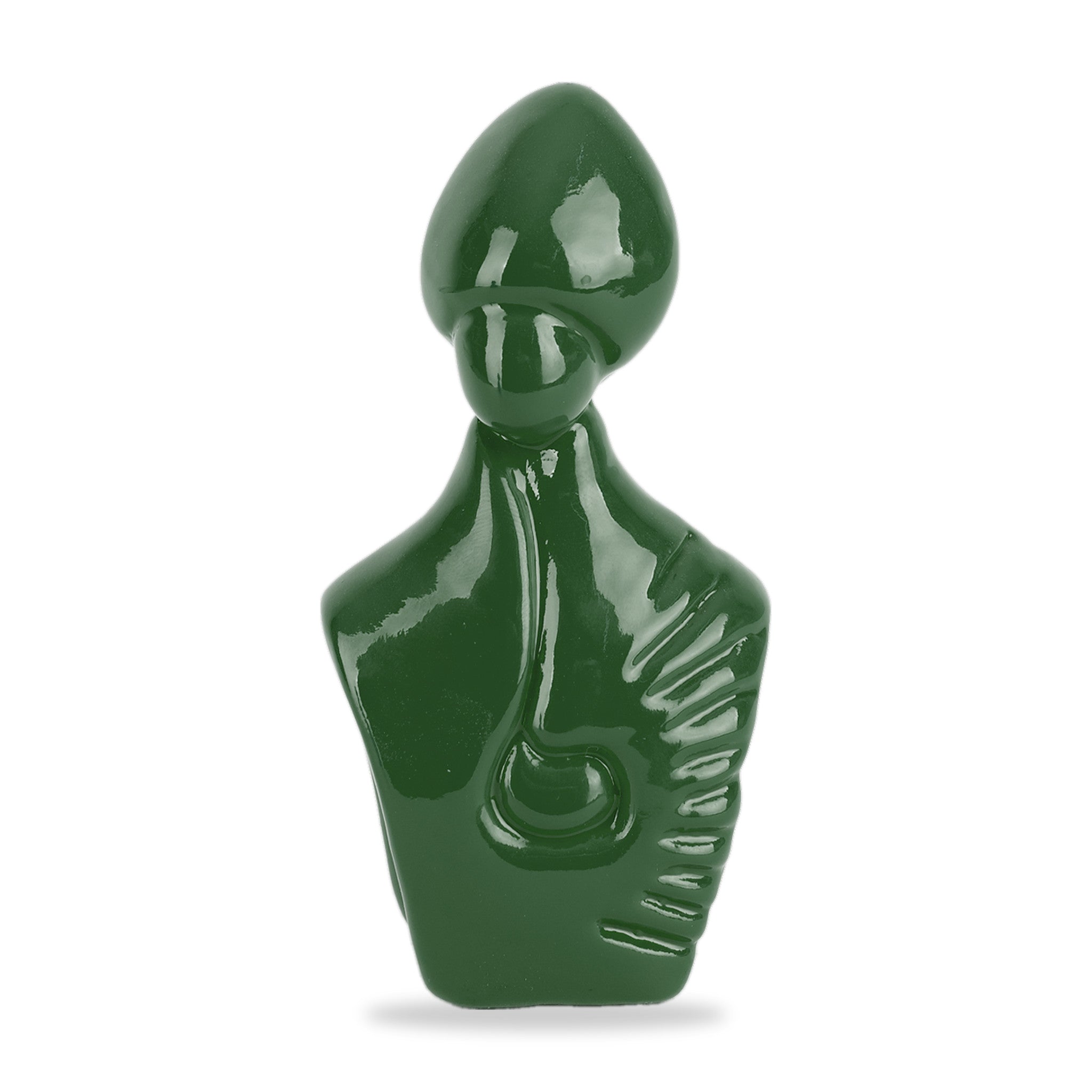 il nuovo San Gennaro - scultura in terracotta verde smaltata a freddo con finitura lucida da 10 cm