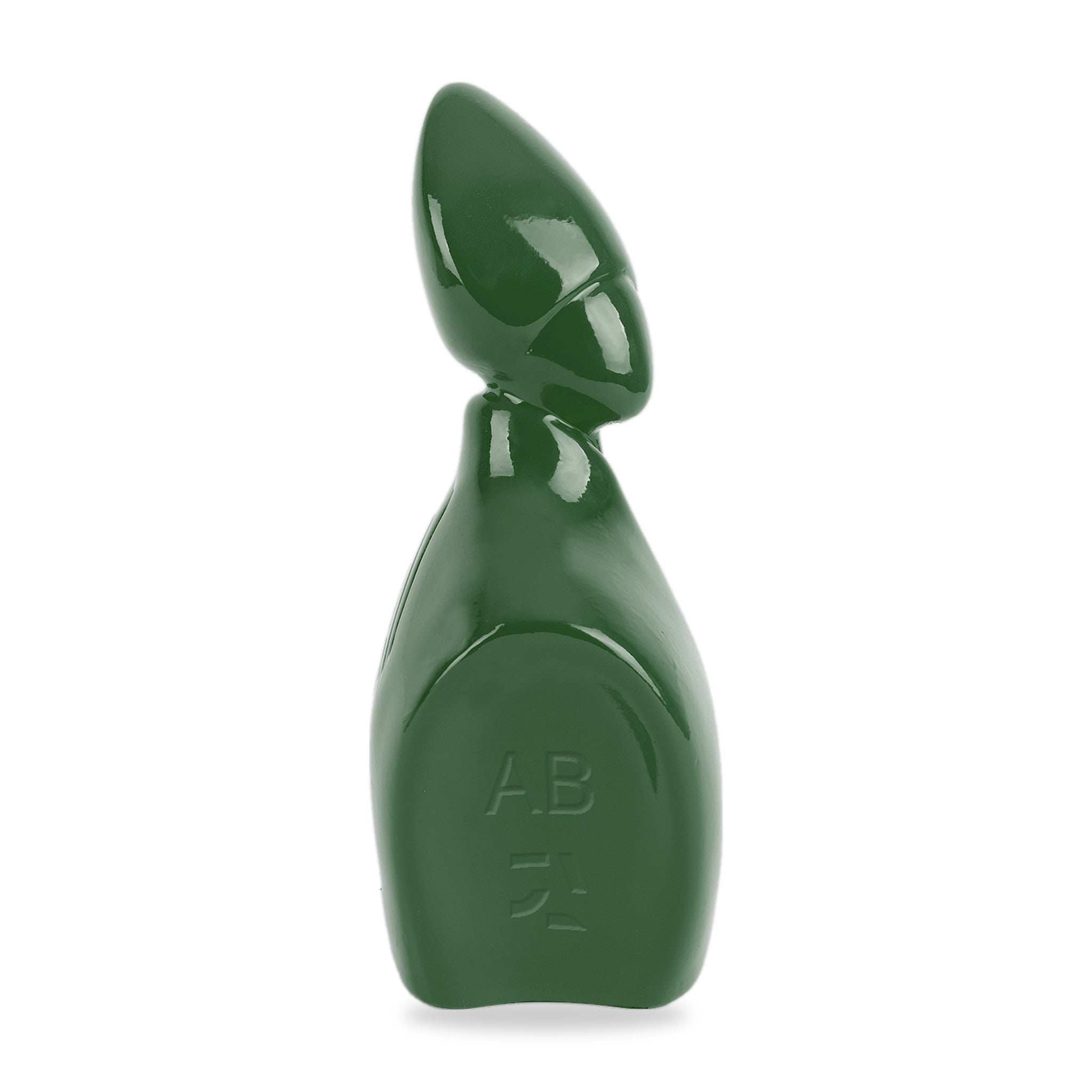 il nuovo San Gennaro - scultura in terracotta verde smaltata a freddo con finitura lucida da 10 cm