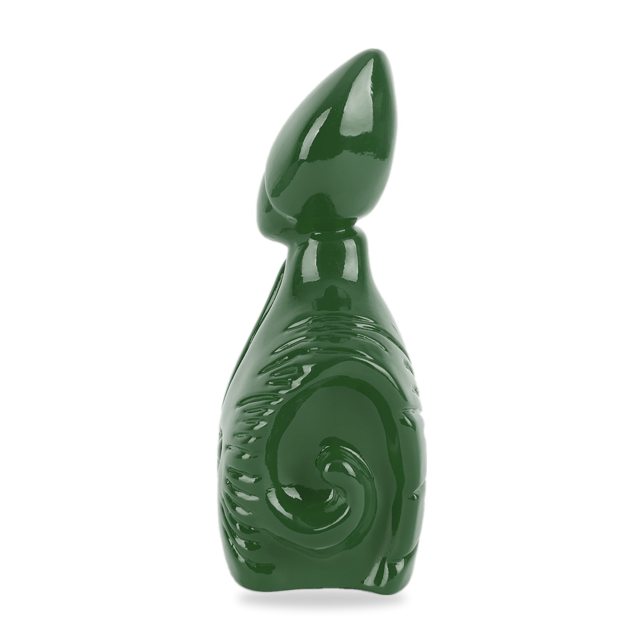 il nuovo San Gennaro - scultura in terracotta verde smaltata a freddo con finitura lucida da 10 cm