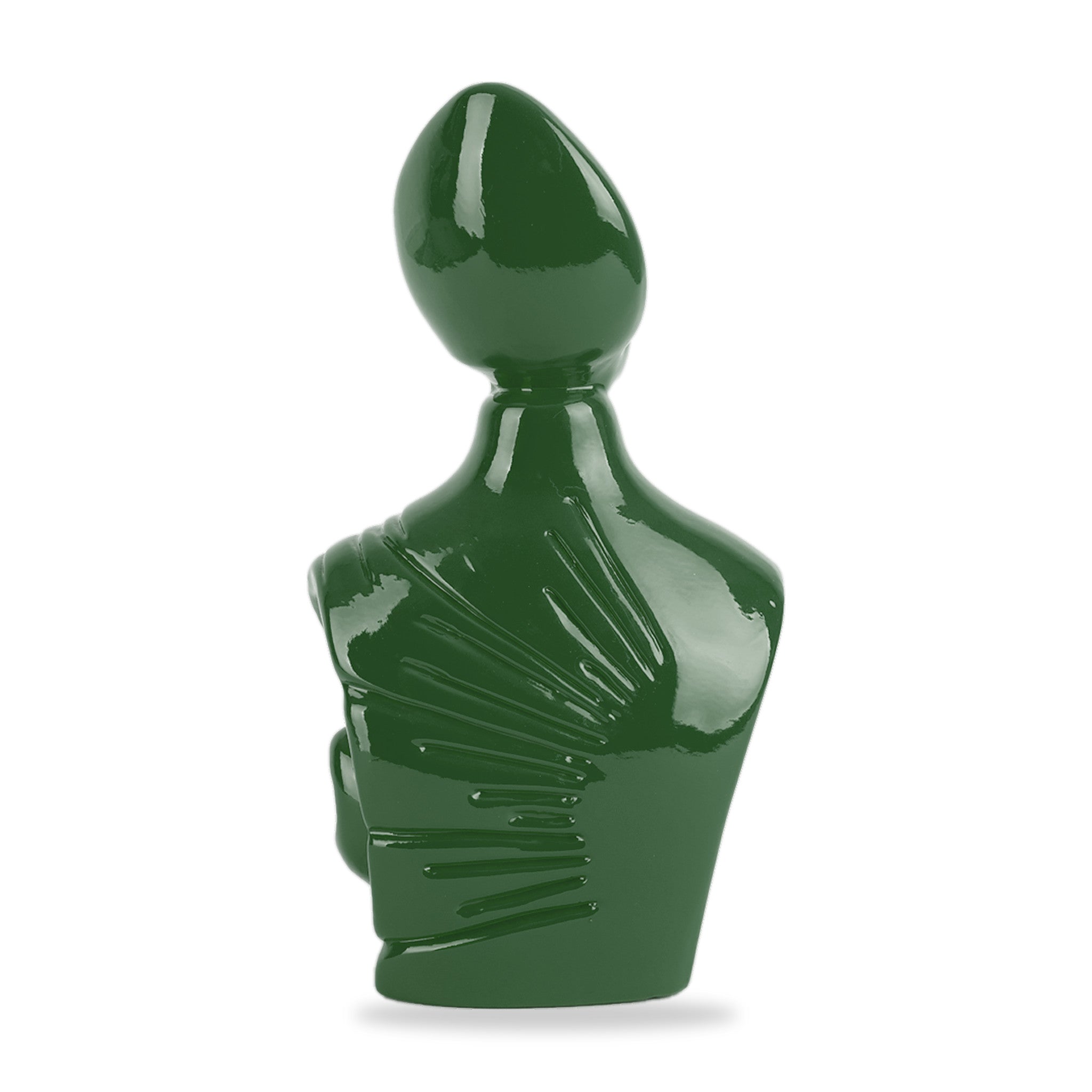 il nuovo San Gennaro - scultura in terracotta verde smaltata a freddo con finitura lucida da 10 cm