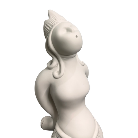 Regina Partenope - scultura in resina colorata bianca della sirena Regina Partenope (vers. grande)