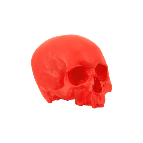 'E capuzzelle, il Culto delle Anime Pezzentelle - Teschi scultura in resina rossa fluo opaca da 14cm