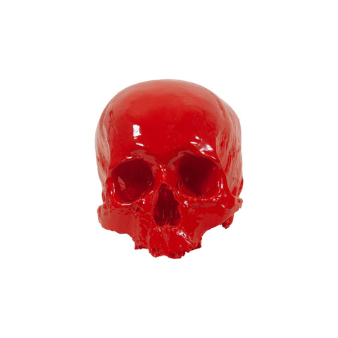 'E capuzzelle, il Culto delle Anime Pezzentelle - Teschi scultura in resina rossa lucida da 14cm