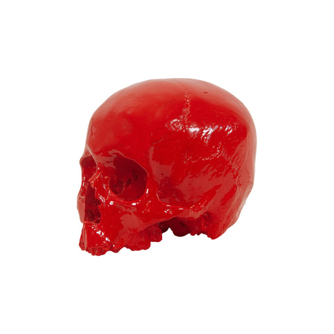 'E capuzzelle, il Culto delle Anime Pezzentelle - Teschi scultura in resina rossa lucida da 14cm
