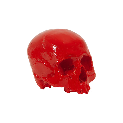 'E capuzzelle, il Culto delle Anime Pezzentelle - Teschi scultura in resina rossa lucida da 14cm