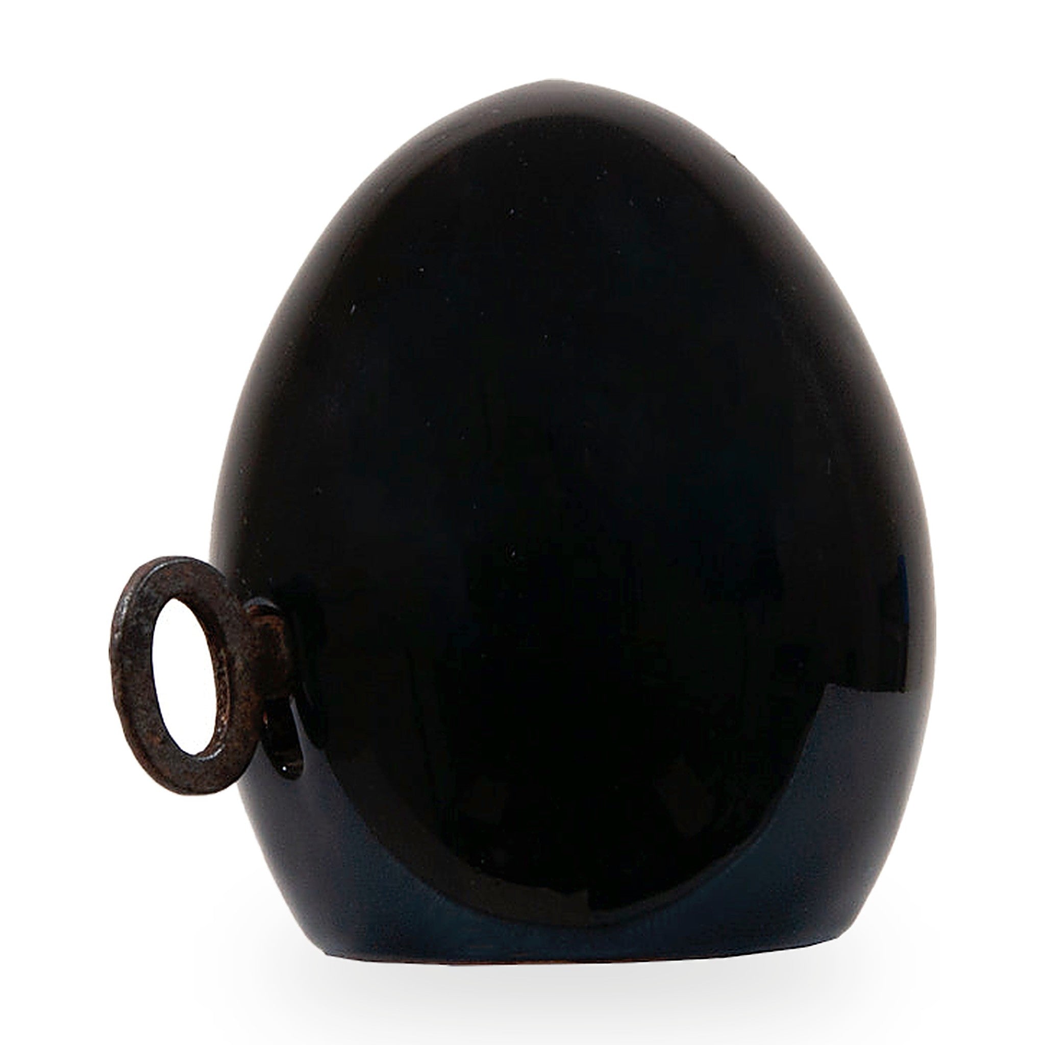Egg of Virgil, the secrets of Naples - Sculpture in fire-glazed terracotta and iron key