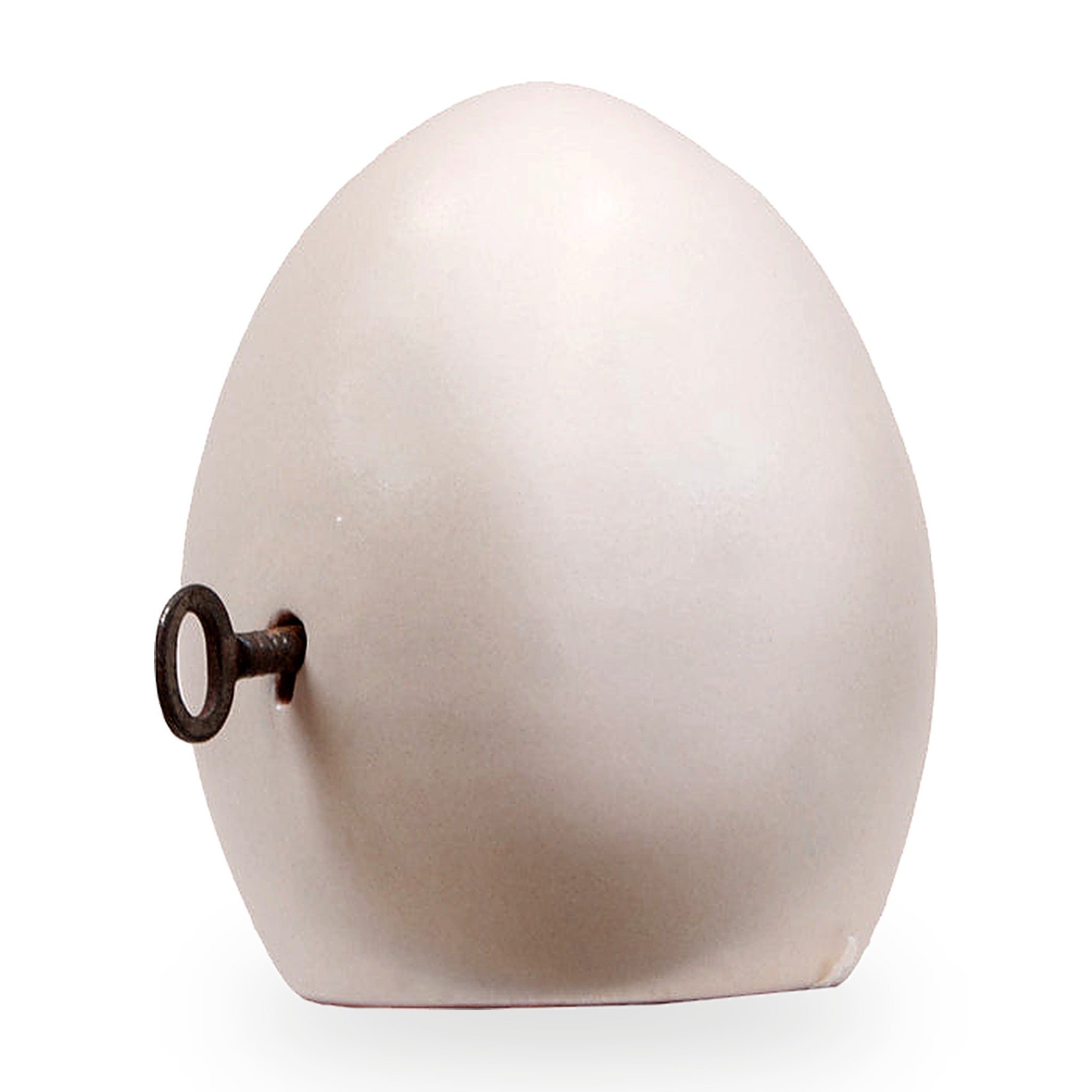 Egg of Virgil, the secrets of Naples - Sculpture in fire-glazed terracotta and iron key