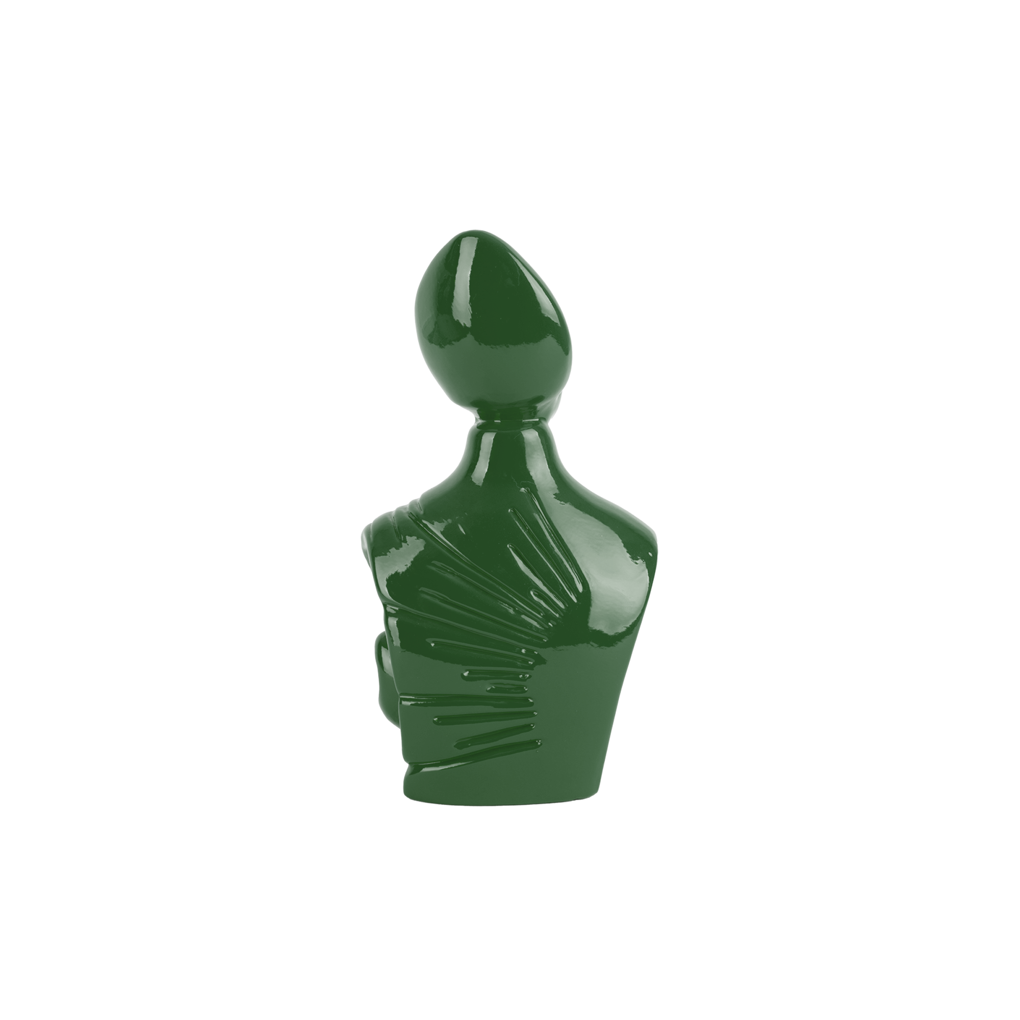il nuovo San Gennaro - scultura in terracotta verde smaltata a freddo con finitura lucida da 10 cm