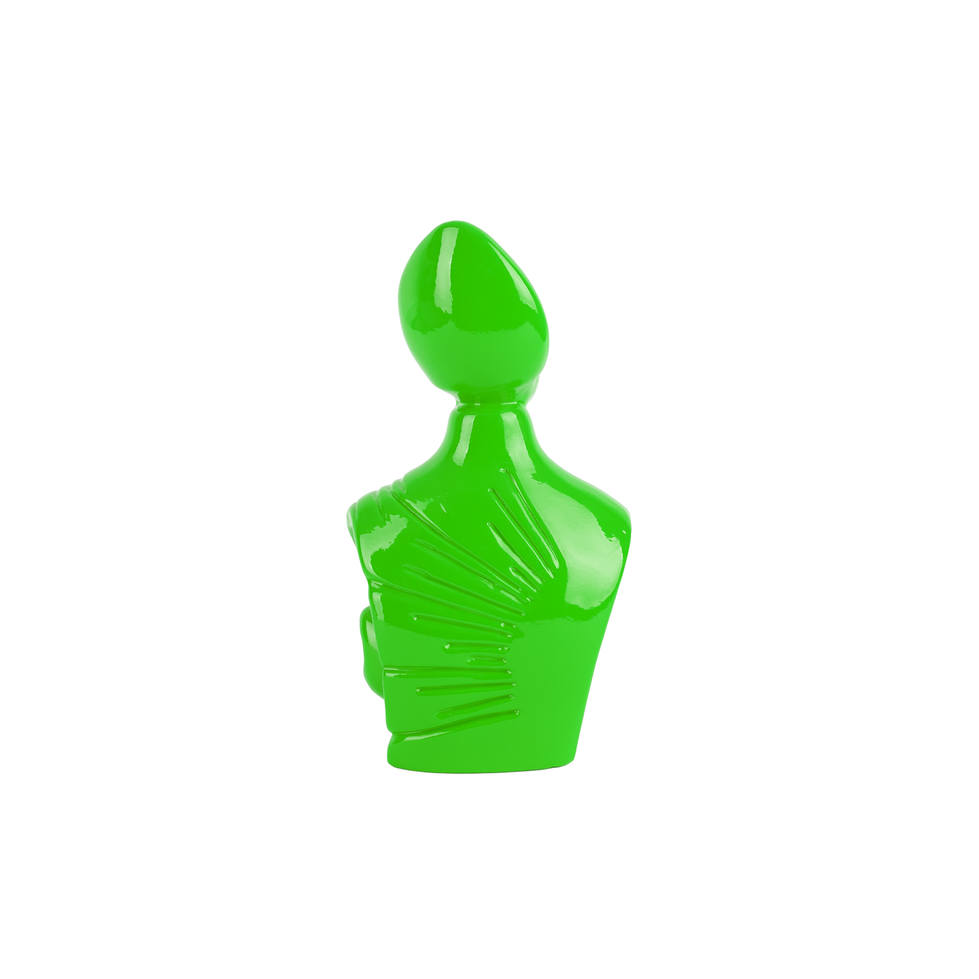 il nuovo San Gennaro - scultura in terracotta verde smaltata a freddo con finitura lucida da 10 cm