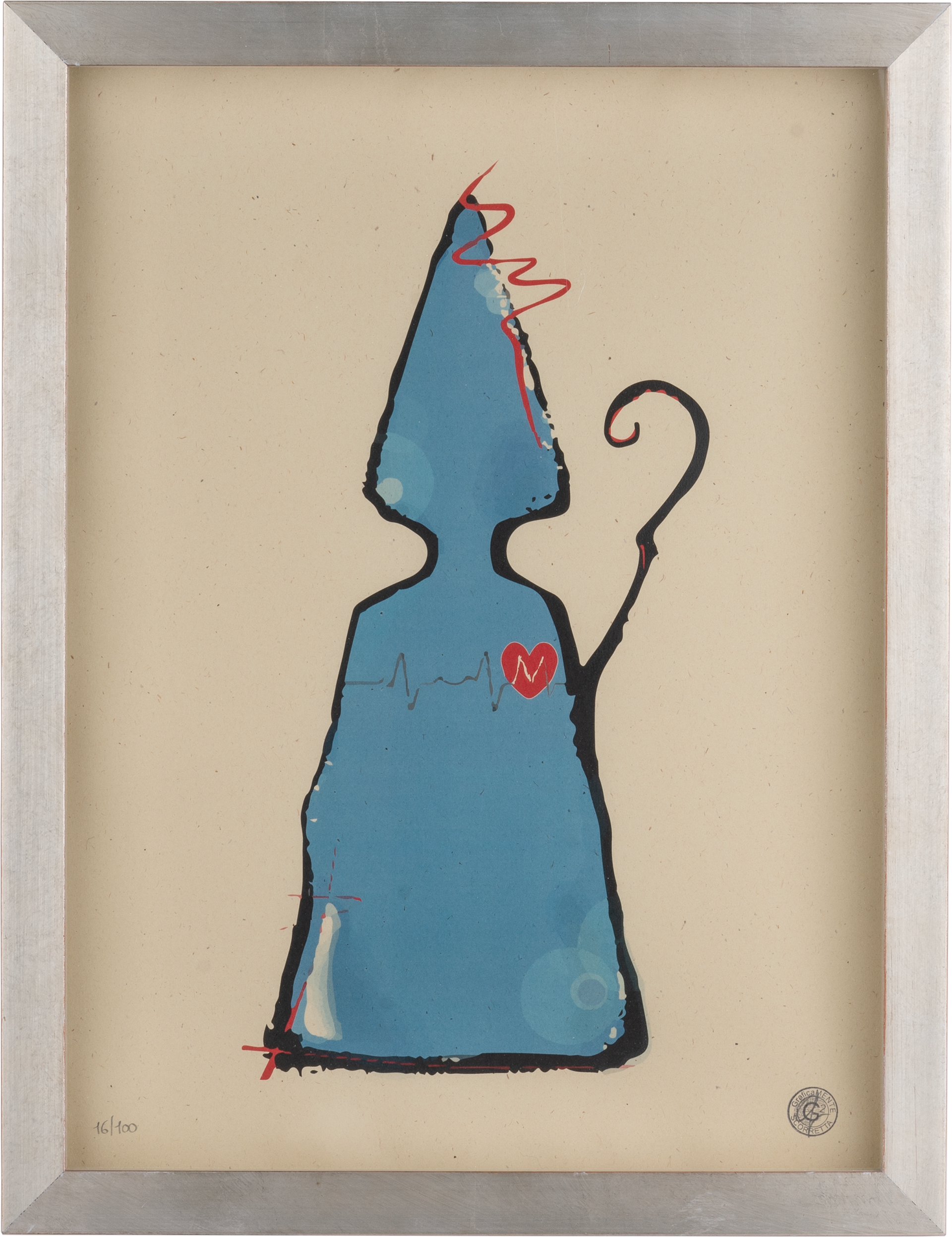 San GennHeart- grafica d'autore Special G numerata con cornice artigianale italiana